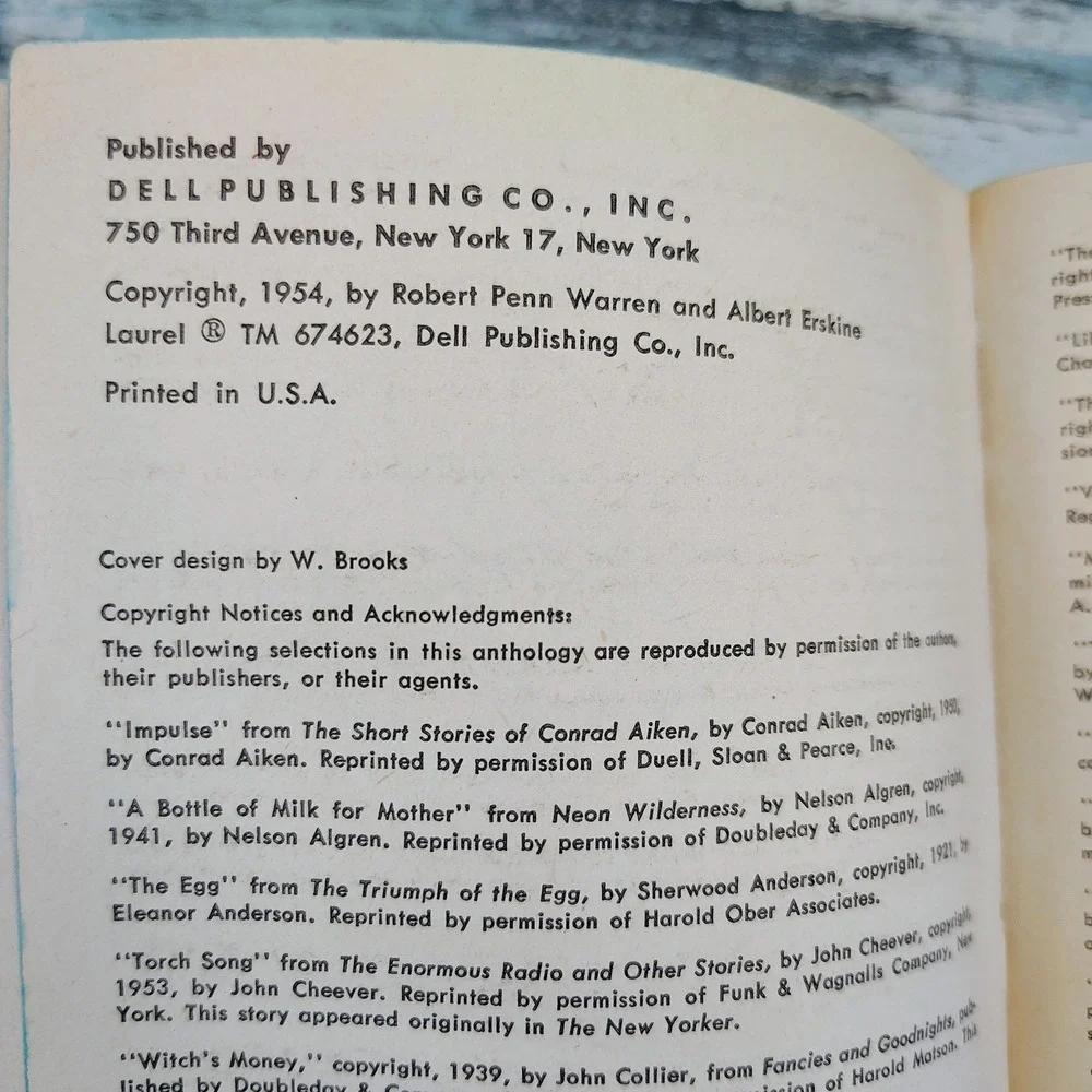 Short Story Masterpieces‎ ed. Warren and Erskine Dell Laurel Edition Vtg 1954 PB